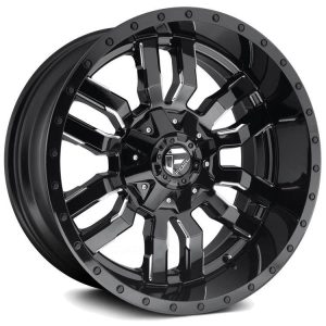 R18 J9 ET35 5x127-5x110 D596 Sledge Matte Black/Gloss Black Lip Fuel