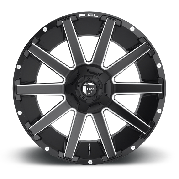 R20 J9 5x139,7 5x127 ET20 ALU felni D616 Contra Matte Black Milled Fuel - Image 3
